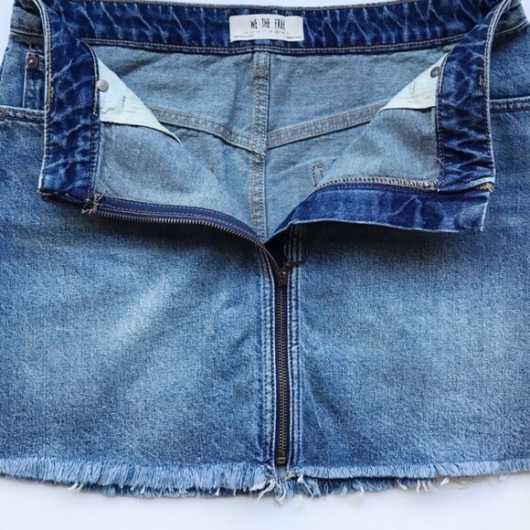 NWT Free People Denim Zipper Front Mini Jean Skirt - Picture 3 of 4